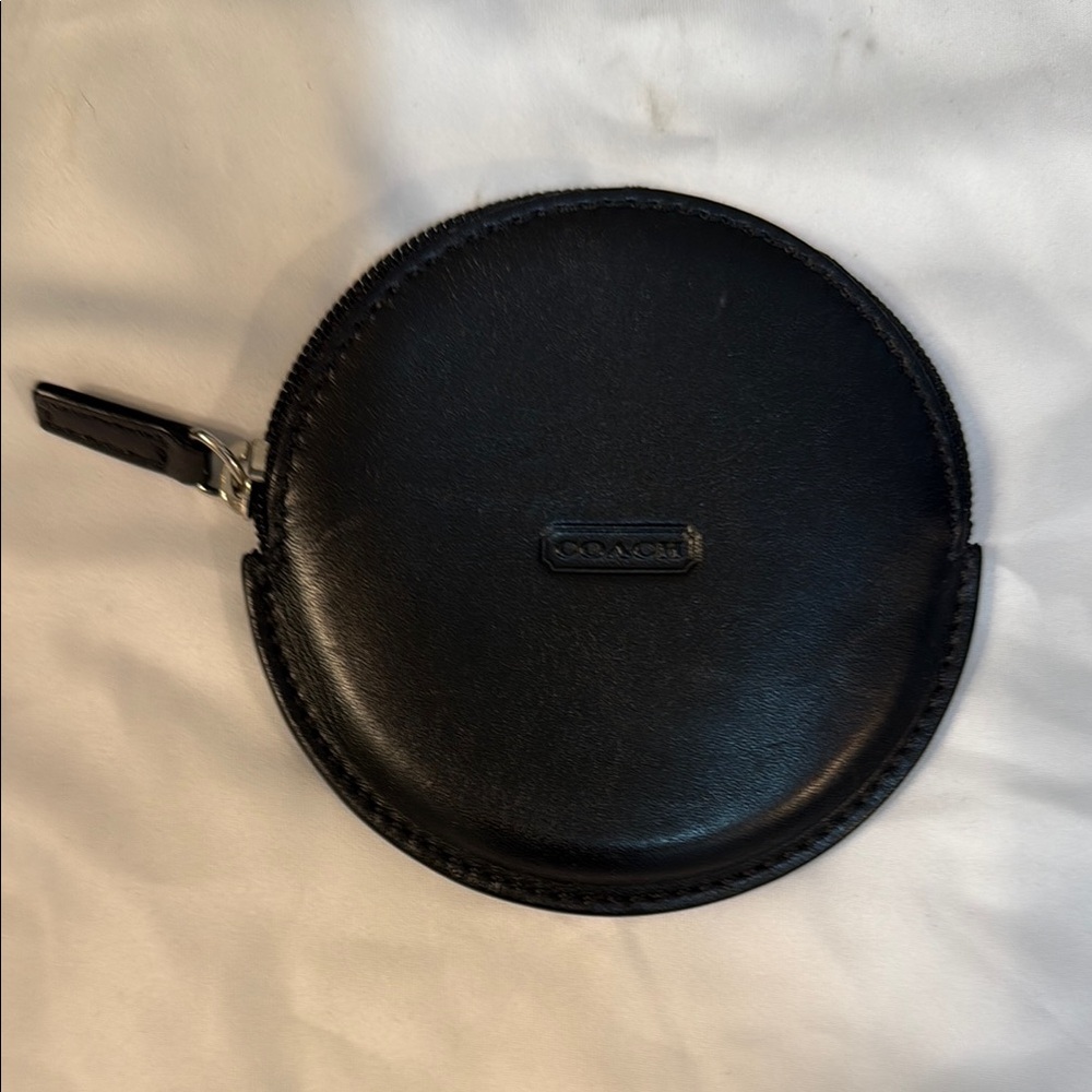 Coach Black Leather Coin Pouch